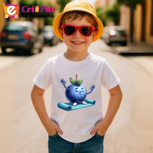 Tricou Afine amuzant de vara yoga, Fructe, Copii | Dama - Img 3
