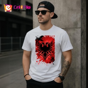 Tricou Albania Steag Splash Art, Copii | Dama | Barbat - Img 5