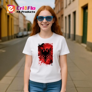 Tricou Albania Steag Splash Art, Copii | Dama | Barbat - Img 10
