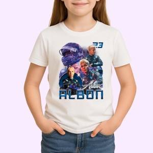 Tricou Alex Albon Pilot Formula 1 Ilustratie Albastru, Copii | Dama | Barbat - Img 2
