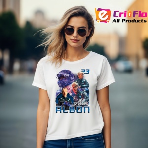 Tricou Alex Albon Pilot Formula 1 Ilustratie Albastru, Copii | Dama | Barbat - Img 9