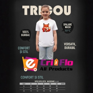Tricou Alfabet Litera F cu animal Fox Vulpe , Alb, Unisex Dama si Barbat | Copii - Img 5