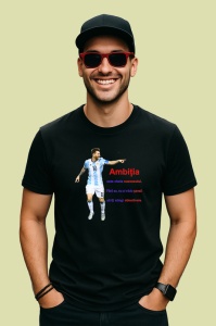 Tricou ambitia este cheia succesului fara ea nu ai nicio sansa sa iti atingi obiectivele mesaj motivational, Copii | Dama | Barbat , tricou negru
