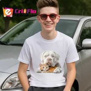 Tricou American Bulldog si pisica portocalie duo dragalas Copii | Dama | Barbat Barbat - Img 6