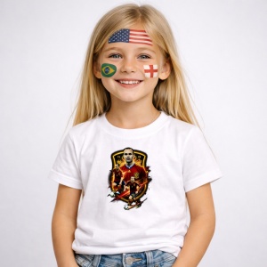 Tricou Andres Iniesta Spain World Cup Fifa 2026, din bumbac 100%, tricou alb, Copii | Dama | Barbat
