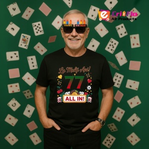 Tricou Aniversar cadou varsta 77 ani, Barbat - Img 2