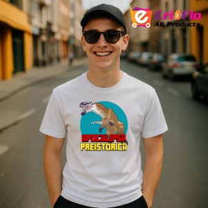 Tricou Apocalipsa Preistorica, din bumbac 100%, tricou alb, Dama | Barbat - Img 4