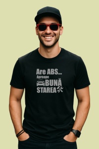 Tricou Are Abs Aproape Buna Starea Masina Amuzant, din bumbac 100%, tricou negru Dama | Barbat - Img 2