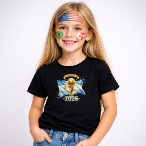Tricou Argentina World Cup 2026 Fifa V2, din bumbac 100%, tricou negru, Copii | Dama | Barbat - Img 2