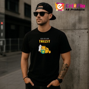 Tricou Asa Mam Trezit Grafic Garfield Amuzant, din bumbac 100%, tricou negru Copii | Dama | Barbat - Img 6