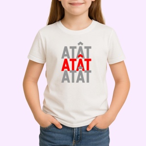 Tricou Atat Mesaj Minimalist Rosu Pe Negru, din bumbac 100% , tricou alb pentru Copii | Dama | Barbat
