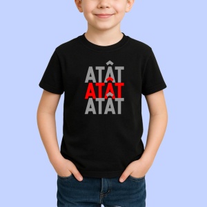 Tricou Atat Mesaj Minimalist Rosu Pe Negru, din bumbac 100%, tricou negru Copii | Dama | Barbat - Img 2