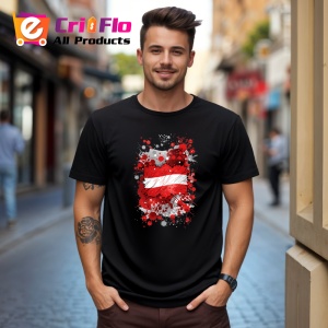 Tricou Austria Steag Splash Art, Copii | Dama | Barbat, culoare negru