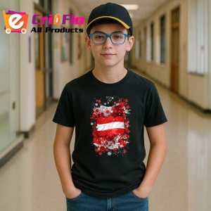 Tricou Austria Steag Splash Art, Copii | Dama | Barbat, culoare negru - Img 9