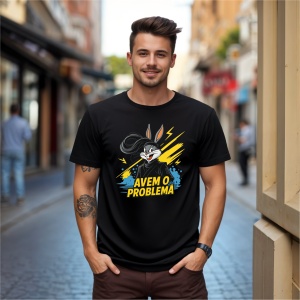 Tricou Avem o problema Iepuras Negru, Copii | Dama | Barbat - Img 7