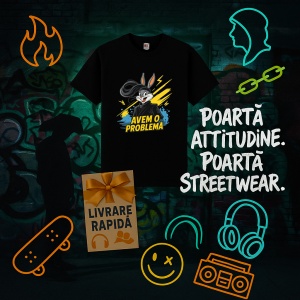 Tricou Avem o problema Iepuras Negru, Copii | Dama | Barbat - Img 14