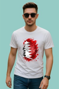 Tricou Bahrain Steag Splash Art, Copii | Dama | Barbat
