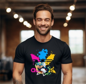 Tricou barbat bumbac 100%, personalizat, haios, Mickey Mouse - Cadou