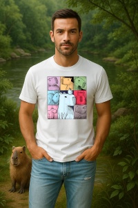 Tricou Barbat CapyBara - Colaj amuzant 2 - Img 2