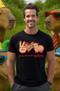 Tricou Barbat CapyBara - Peace, love capybara - Img 4