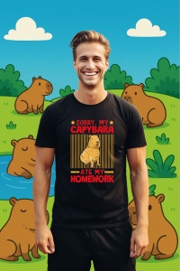 Tricou Barbat CapyBara - Scuze capybara mi-a mancat tema - Img 3