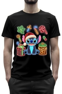 Tricou barbat craciun - NEON CHRISTMAS STITCH GIFTER - tricou, barbati, craciun, personaje
