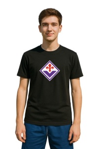 Tricou barbat cu logo stema ACF Fiorentina Italia , din bumbac 100% - Img 2