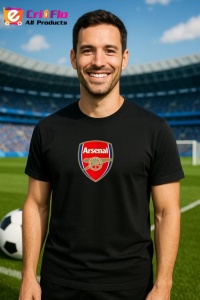 Tricou barbat cu logo stema Arsenal FC Anglia , din bumbac 100% - Img 5