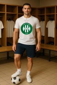 Tricou barbat cu logo stema AS Saint-Étienne Franta , din bumbac 100% - Img 9