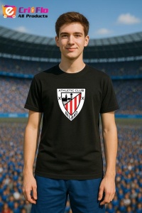 Tricou barbat cu logo stema Athletic Bilbao Spania , din bumbac 100% - Img 4
