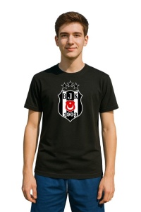 Tricou barbat cu logo stema Besiktas Turcia , din bumbac 100% - Img 2