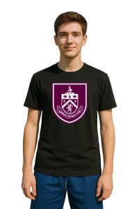Tricou barbat cu logo stema Burnley Anglia , din bumbac 100% - Img 2