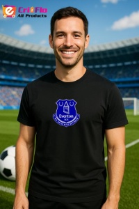 Tricou barbat cu logo stema Everton FC Anglia , din bumbac 100%