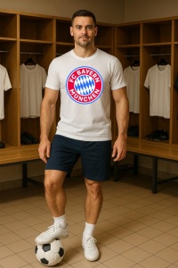 Tricou barbat cu logo stema FC Bayern München Germania , din bumbac 100% - Img 9