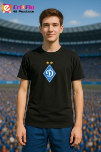 Tricou barbat cu logo stema FC Dynamo_Kyiv Ucraina , din bumbac 100%