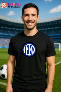 Tricou barbat cu logo stema FC InternazionaleMilano Italia , din bumbac 100% - Img 5