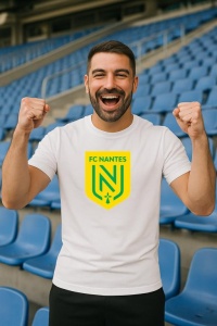 Tricou barbat cu logo stema FC Nantes Franta , din bumbac 100% - Img 7