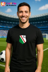Tricou barbat cu logo stema Legia Warsaw Polonia , din bumbac 100% - Img 6
