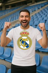 Tricou barbat cu logo stema Real Madrid CF Spania , din bumbac 100% - Img 8