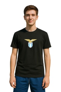 Tricou barbat cu logo stema SS Lazio Italia , din bumbac 100% - Img 2