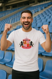 Tricou barbat cu logo stema Sunderland AFC Anglia , din bumbac 100% - Img 7
