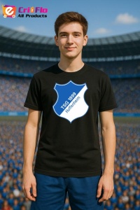 Tricou barbat cu logo stema TSG Hoffenheim Germania , din bumbac 100% - Img 4