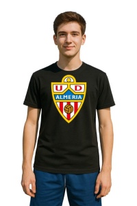 Tricou barbat cu logo stema UD Almeria Spania , din bumbac 100%