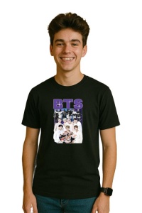 Tricou barbat Kpop cu trupa BTS 1 music Coreean 176 - Img 3