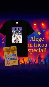 Tricou barbat Kpop cu trupa BTS 1 music Coreean 176 - Img 10