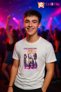 Tricou barbat Kpop cu trupa CHANYEOL - EXO 1 music Coreean 202 - Img 5