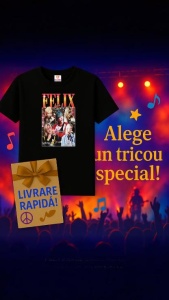 Tricou barbat Kpop cu trupa FELIX music Coreean 209 - Img 10