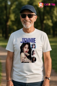 Tricou barbat Kpop cu trupa JENNIE KIM music Coreean 226 - Img 4