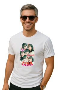 Tricou barbat Kpop cu trupa LISA 4 music Coreean 257 - Img 2