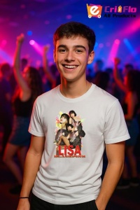 Tricou barbat Kpop cu trupa LISA 9 music Coreean 262 - Img 6
